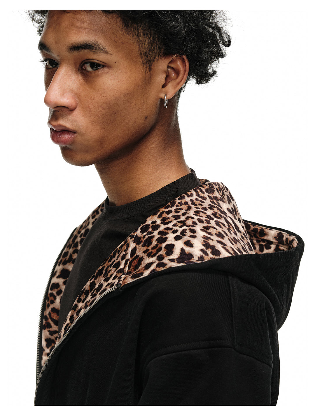 ANTIDOTE Leopard Print Lined Double-Zip Hoodie | Face 3 Face