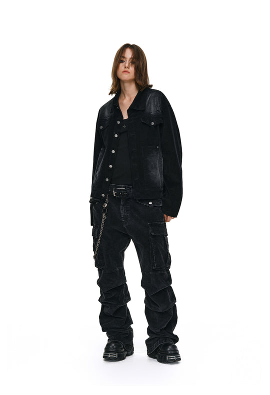 ANTIDOTE Distressed Washed Corduroy Work Jacket | Face 3 Face