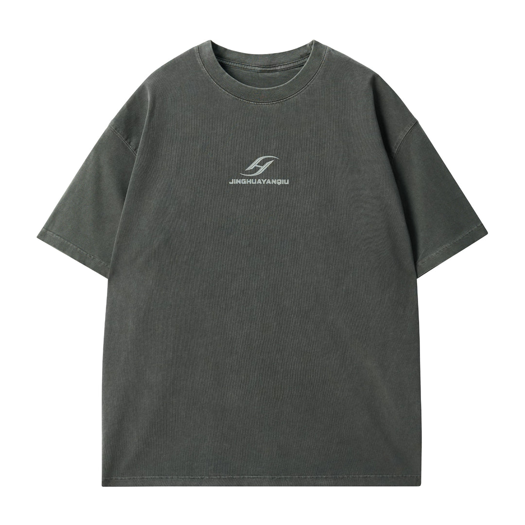 JHYQ Basic Logo Print Washed Tee | Face 3 Face