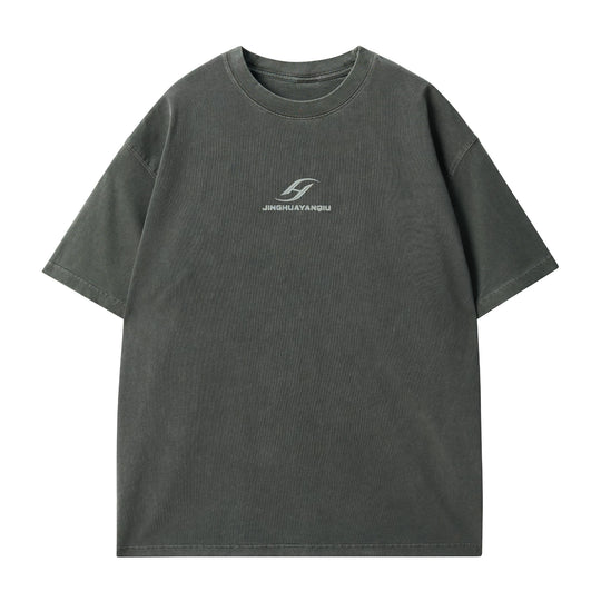 JHYQ Basic Logo Print Washed Tee | Face 3 Face