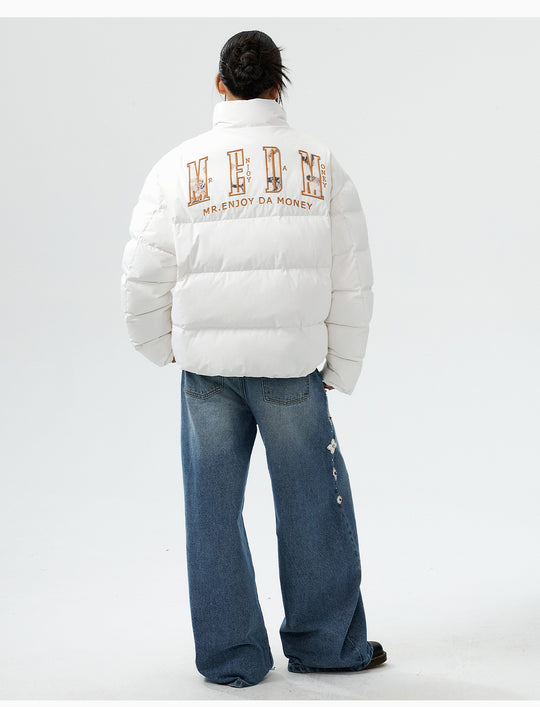 MEDM 3D Embroidered Lace Puffer Jacket | Face 3 Face