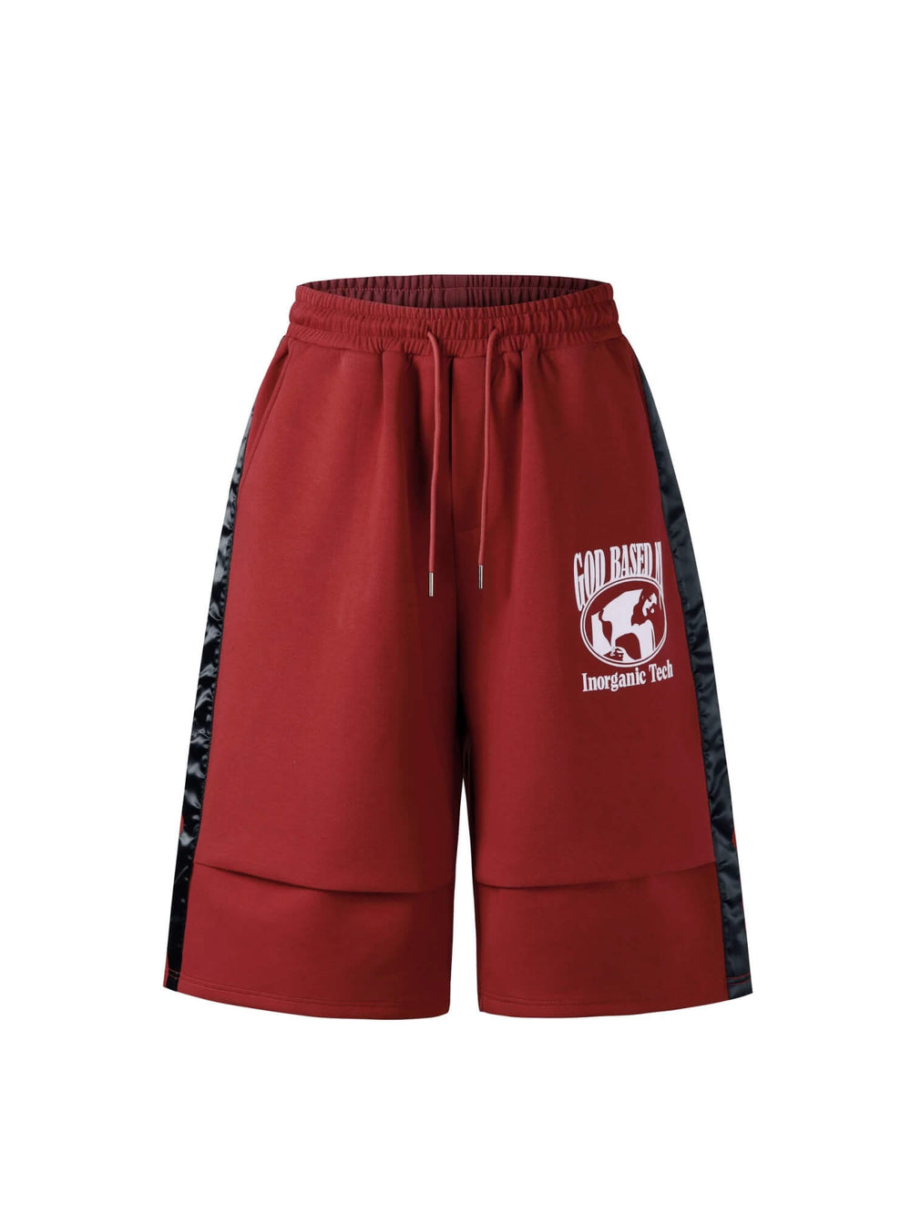 NOVACAM Flocked Print 3D Side Stripe Baggy Sweat Shorts | Face 3 Face