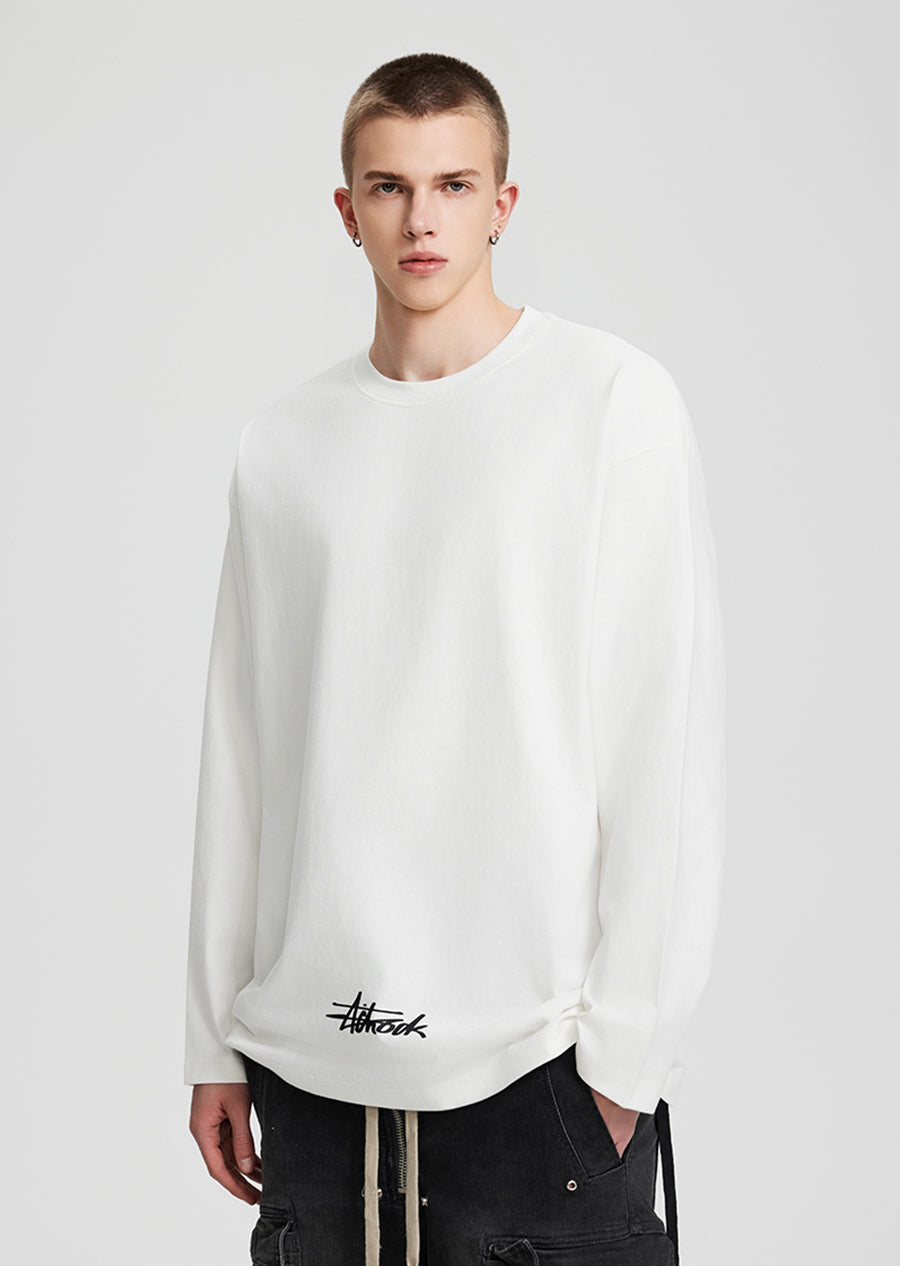Achock Simple Logo Print Long Sleeve Tee | Face 3 Face