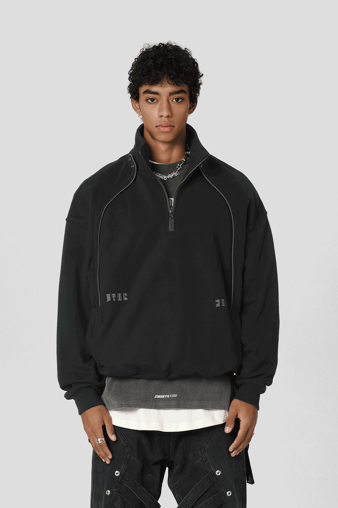 JHYQ 3D Arc Half Zip Sweatshirt