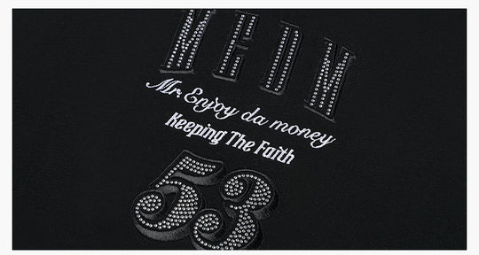 MEDM Rhinestone Star Logo Embroidered Hoodie | Face 3 Face