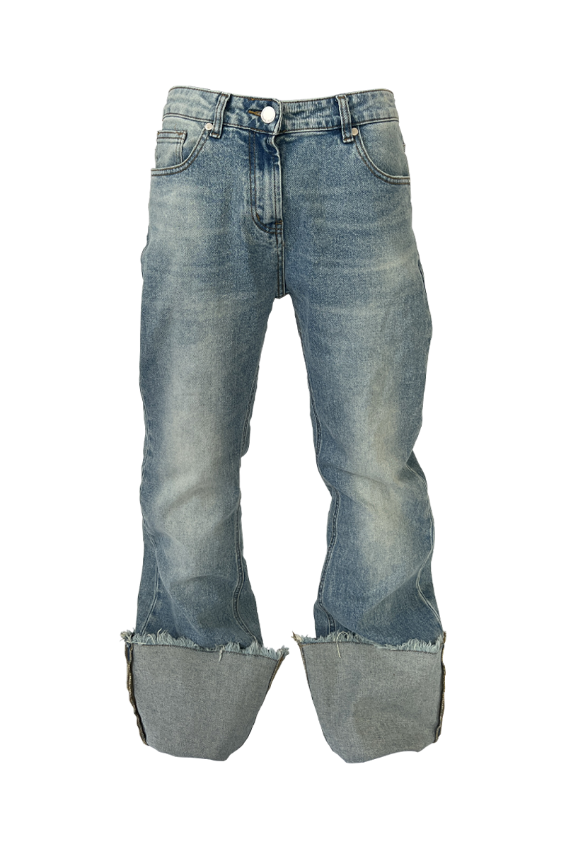KARMANISTIC Cutoff Washed Flared Jeans | Face 3 Face