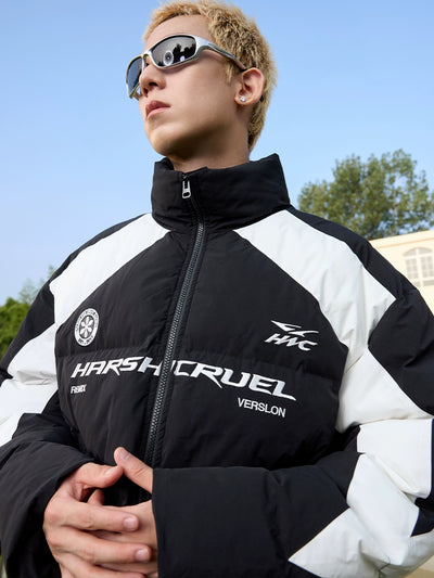 Harsh and Cruel Streetwear Racing Colorblock Padded Jacket | Face 3 Face