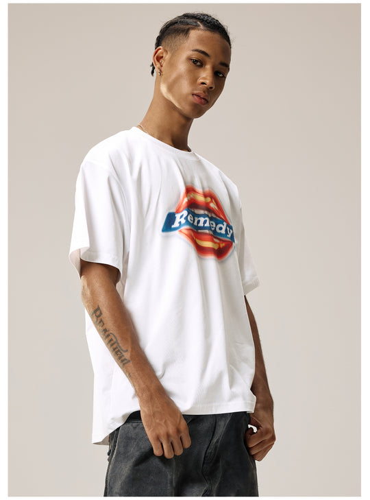 Remedy Airbrushed Kiss Lips Print Tee | Face 3 Face