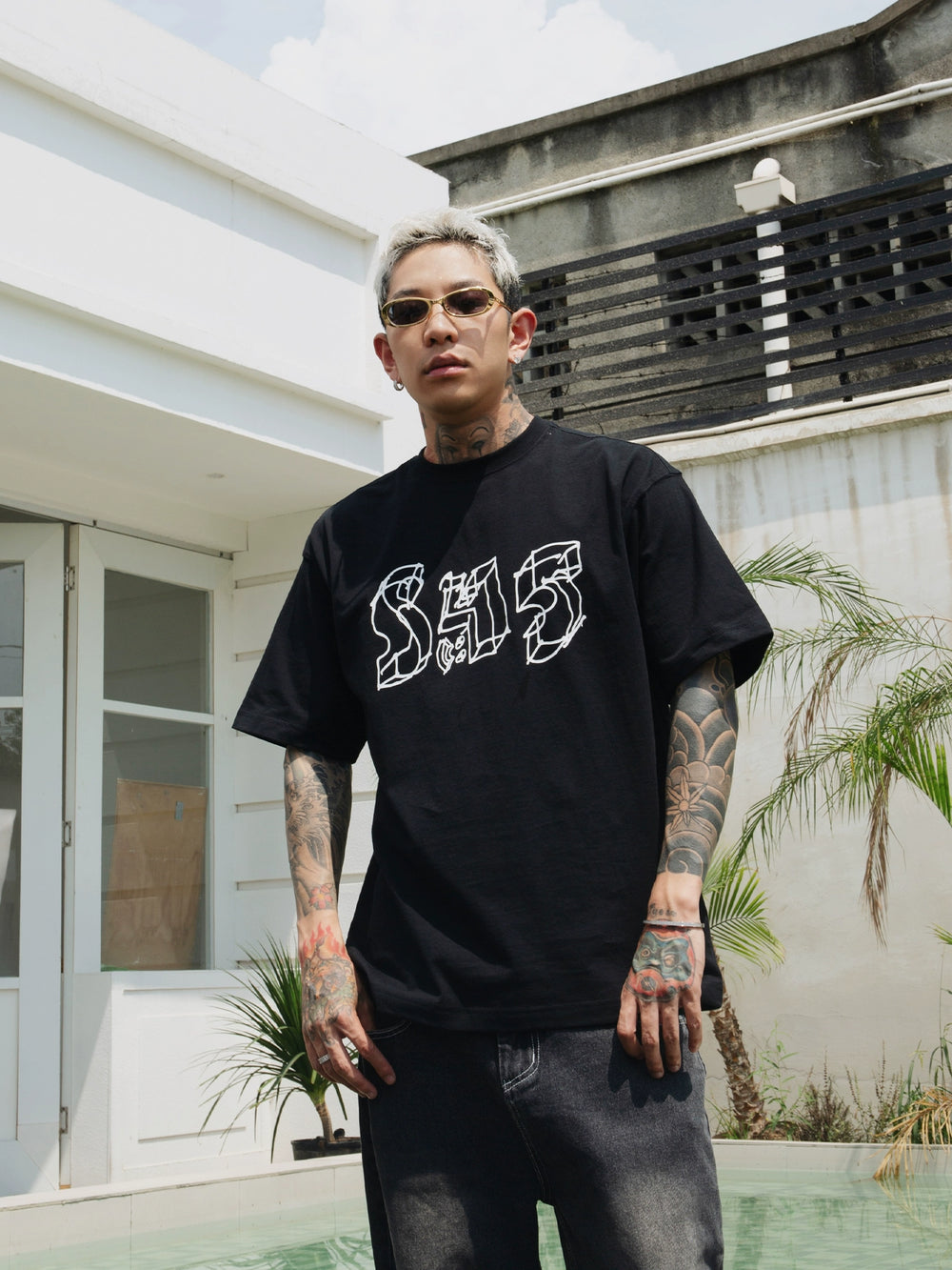 S45 Hand Painted Logo Print Tee | Face 3 Face