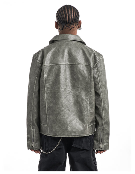 F3F Select Washed Leather Motorcycle Jacket | Face 3 Face