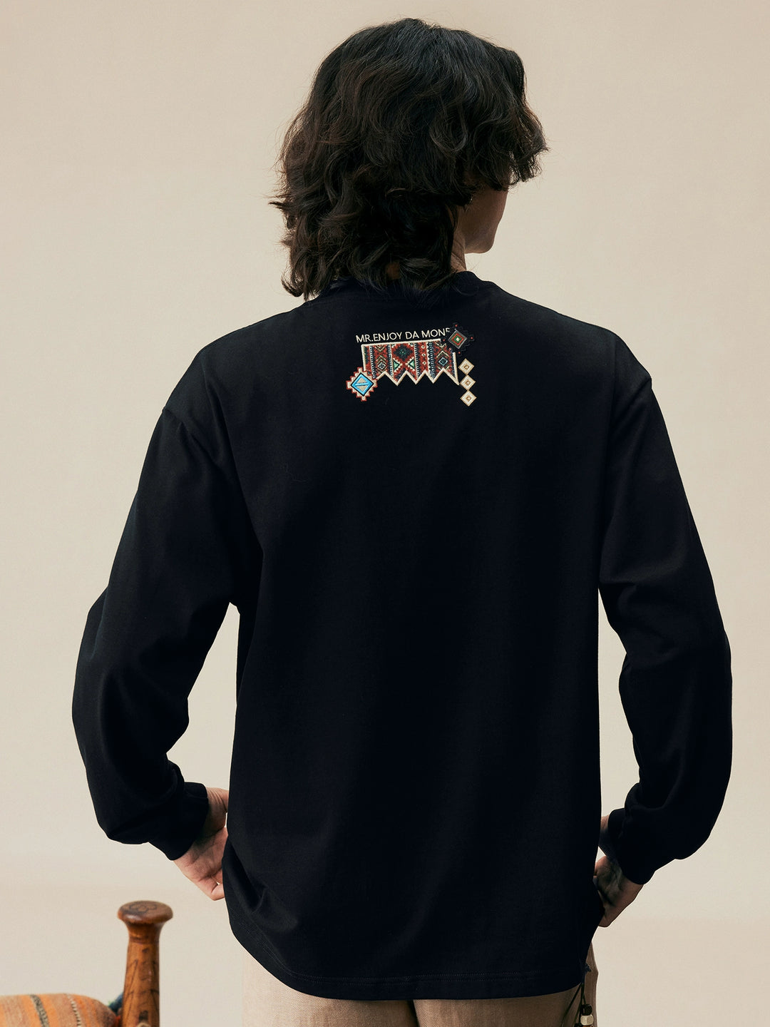 MEDM Ethnic Patch Embroidered Long Sleeve Tee | Face 3 Face
