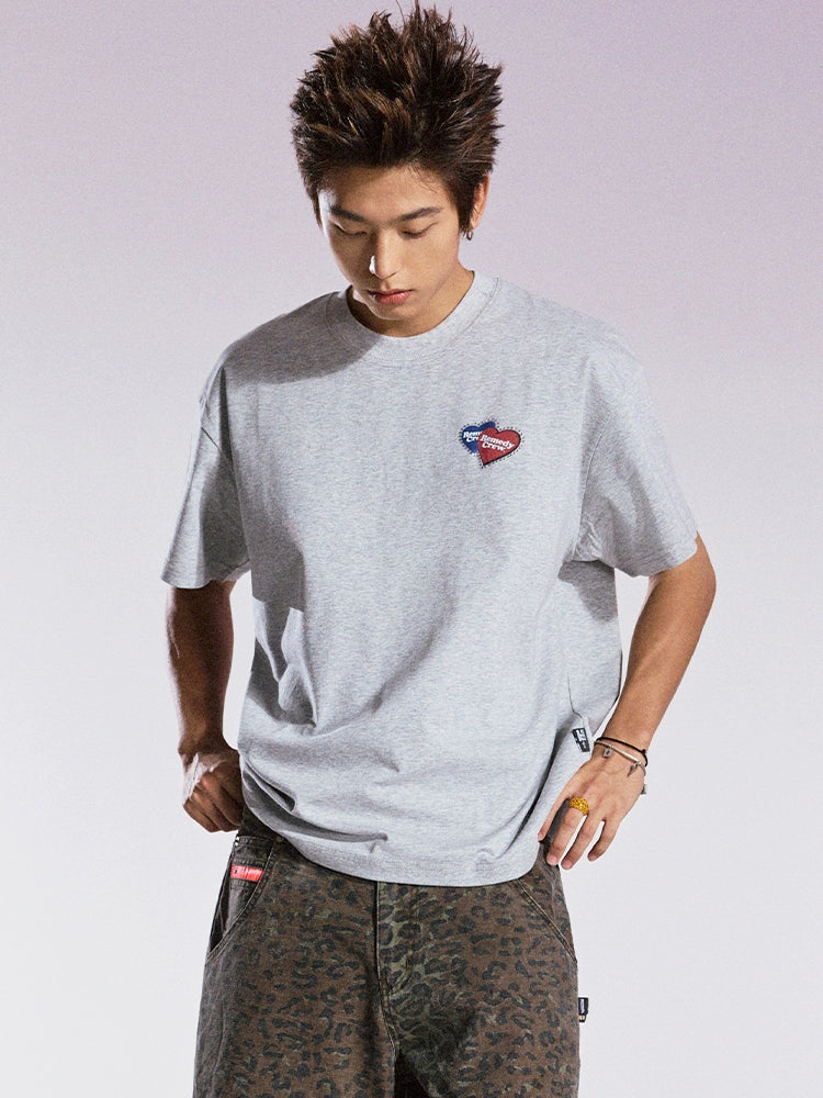 Remedy Blue and Red Love Heart Rhinestone Tee | Face 3 Face