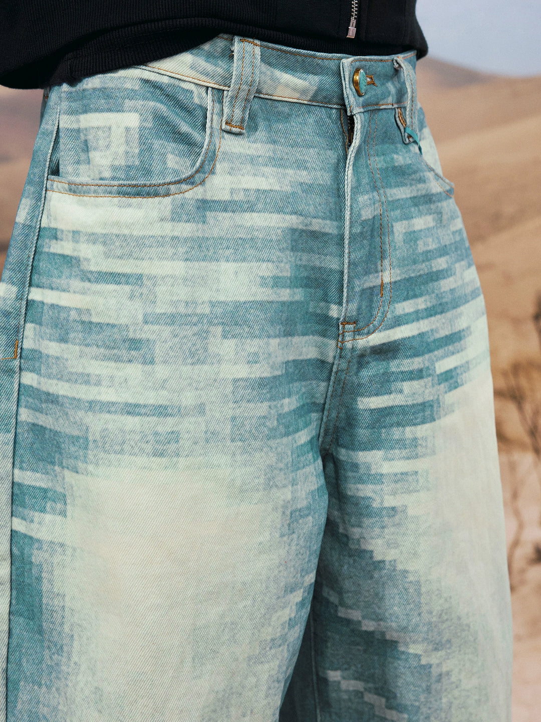 YADcrew 3D Mosaic Print Jeans | Face 3 Face