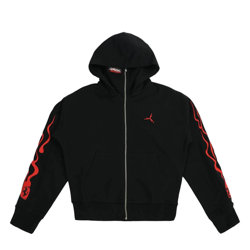 TGFCLUB Flame Pattern Masked Zip Up Hoodie | Face 3 Face