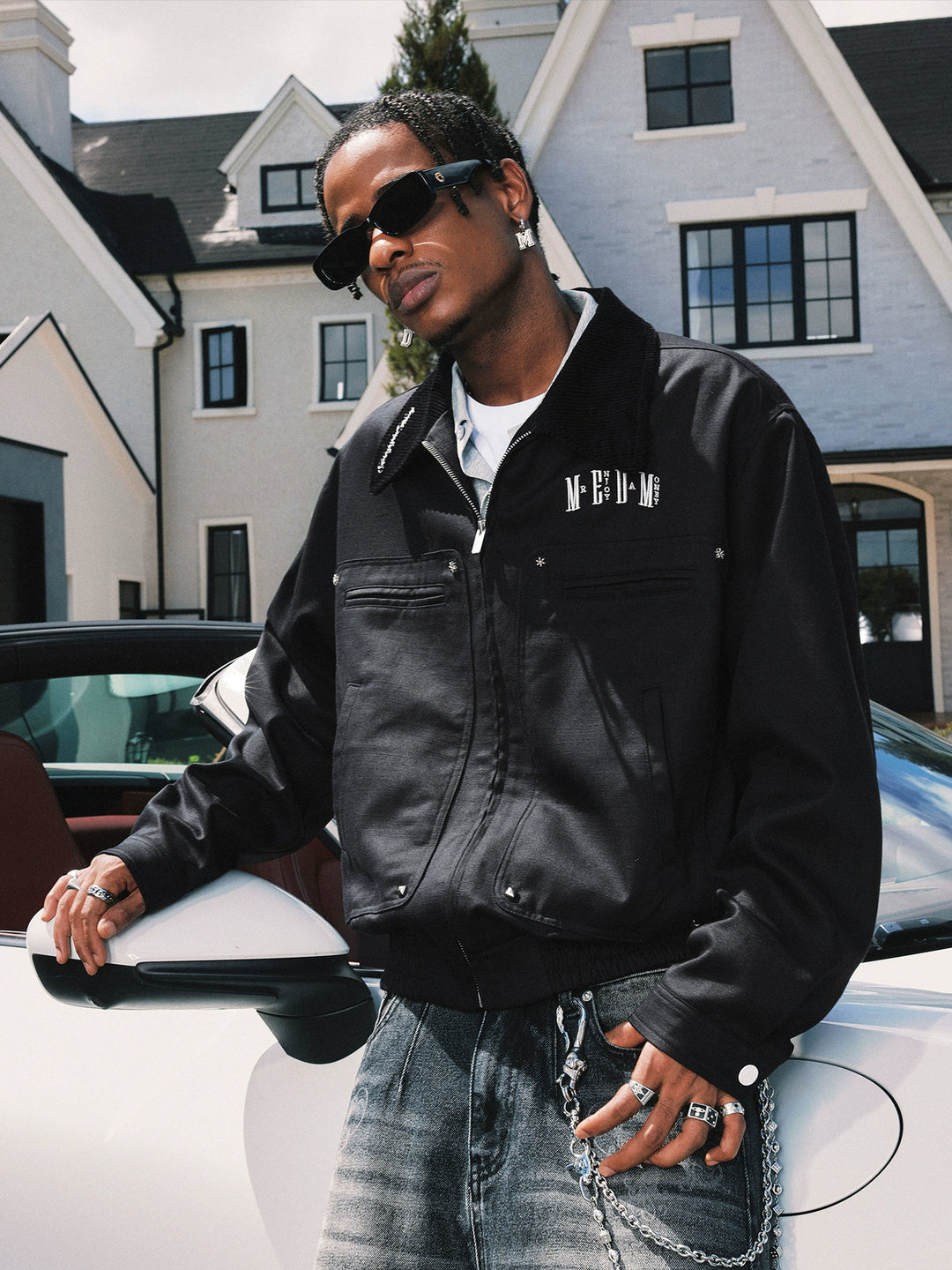 MEDM Studded Harrington Jacket | Face 3 Face