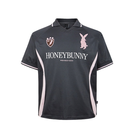 Remedy HONEYBUNNY Rabbit Embroidered Soccer Jersey Polo Shirt | Face 3 Face