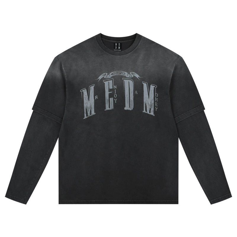 MEDM Washed Double Layer Long Sleeve Tee | Face 3 Face