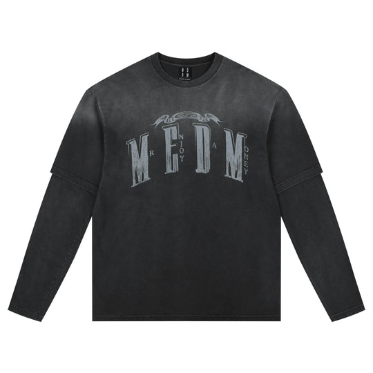 MEDM Washed Double Layer Long Sleeve Tee | Face 3 Face