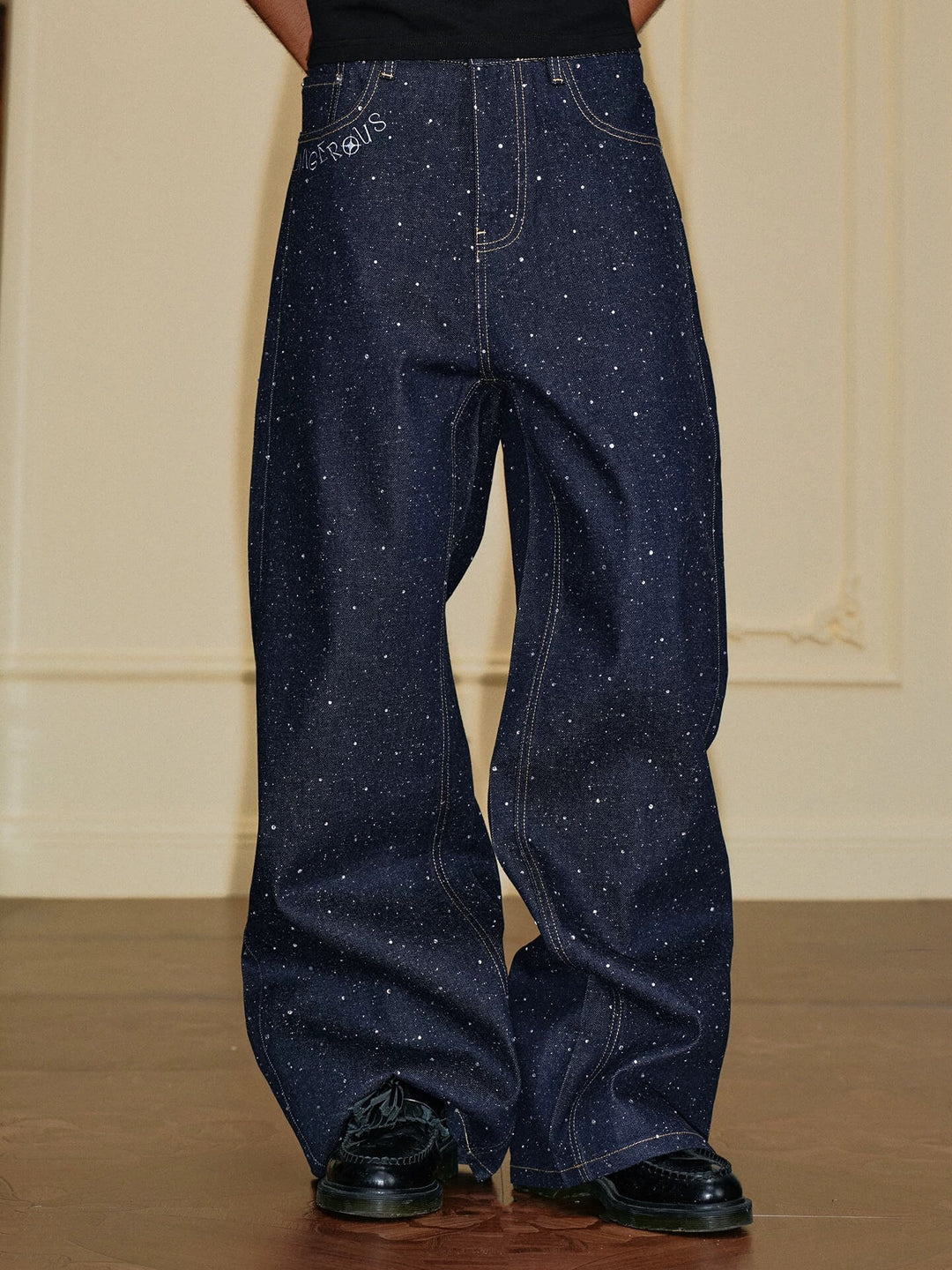 YADcrew All Over Starry Rhinestone Loose Fit Jeans | Face 3 Face
