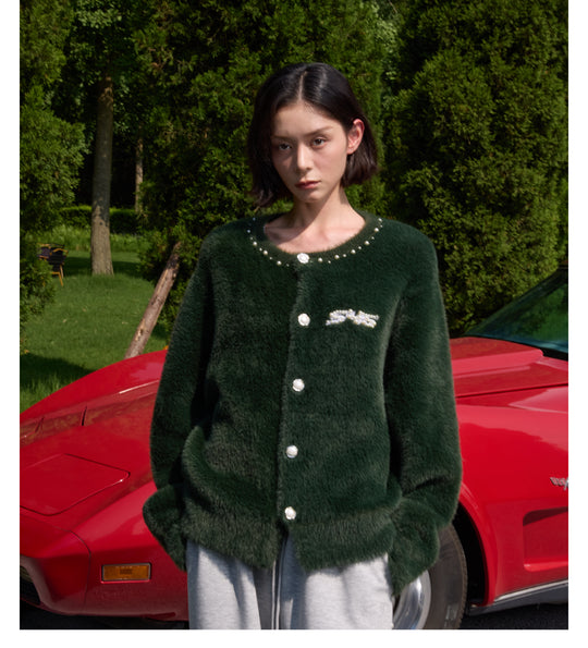 S45 Pearl Button Fuzzy Fleece Cardigan | Face 3 Face