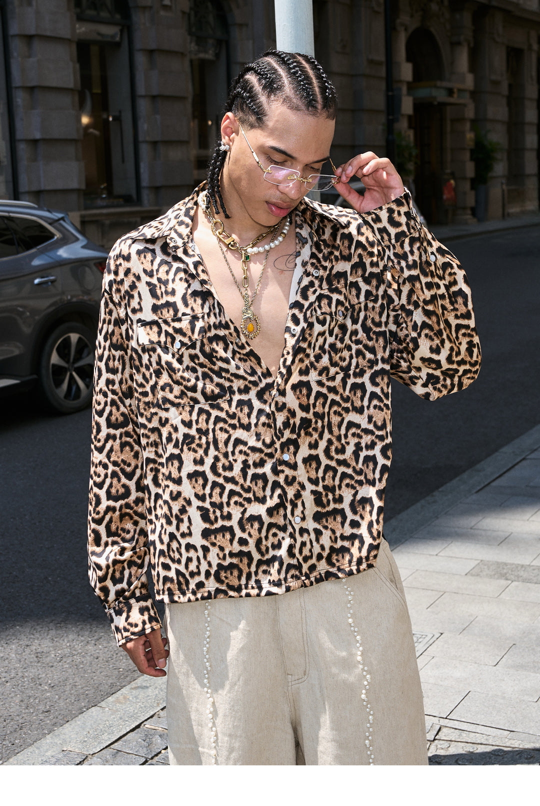 STEEPC Leopard Print Long Sleeve Shirt | Face 3 Face