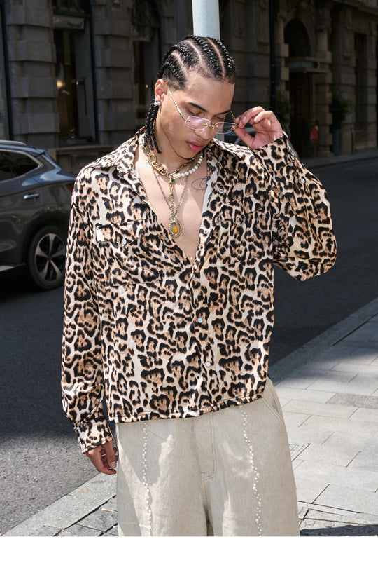 STEEPC Leopard Print Long Sleeve Shirt | Face 3 Face