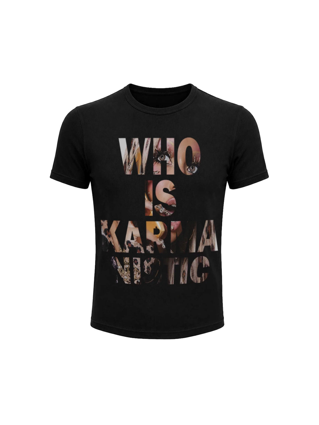KARMANISTIC Portrait Letter Print Slim Fit Short Sleeve Tee | Face 3 Face