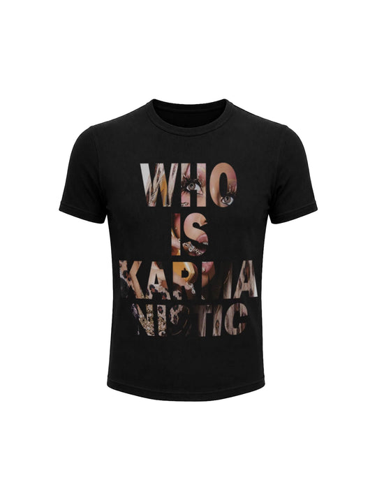 KARMANISTIC Portrait Letter Print Slim Fit Short Sleeve Tee | Face 3 Face