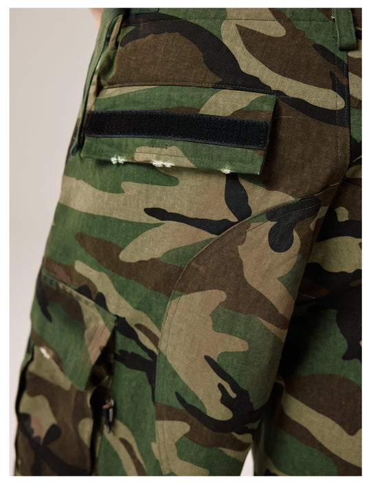 Remedy Paint Stained Camouflage Work Cargo Shorts | Face 3 Face