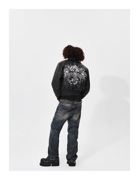 KARMANISTIC 3D Cat Whisker Washed Flared Pants | Face 3 Face