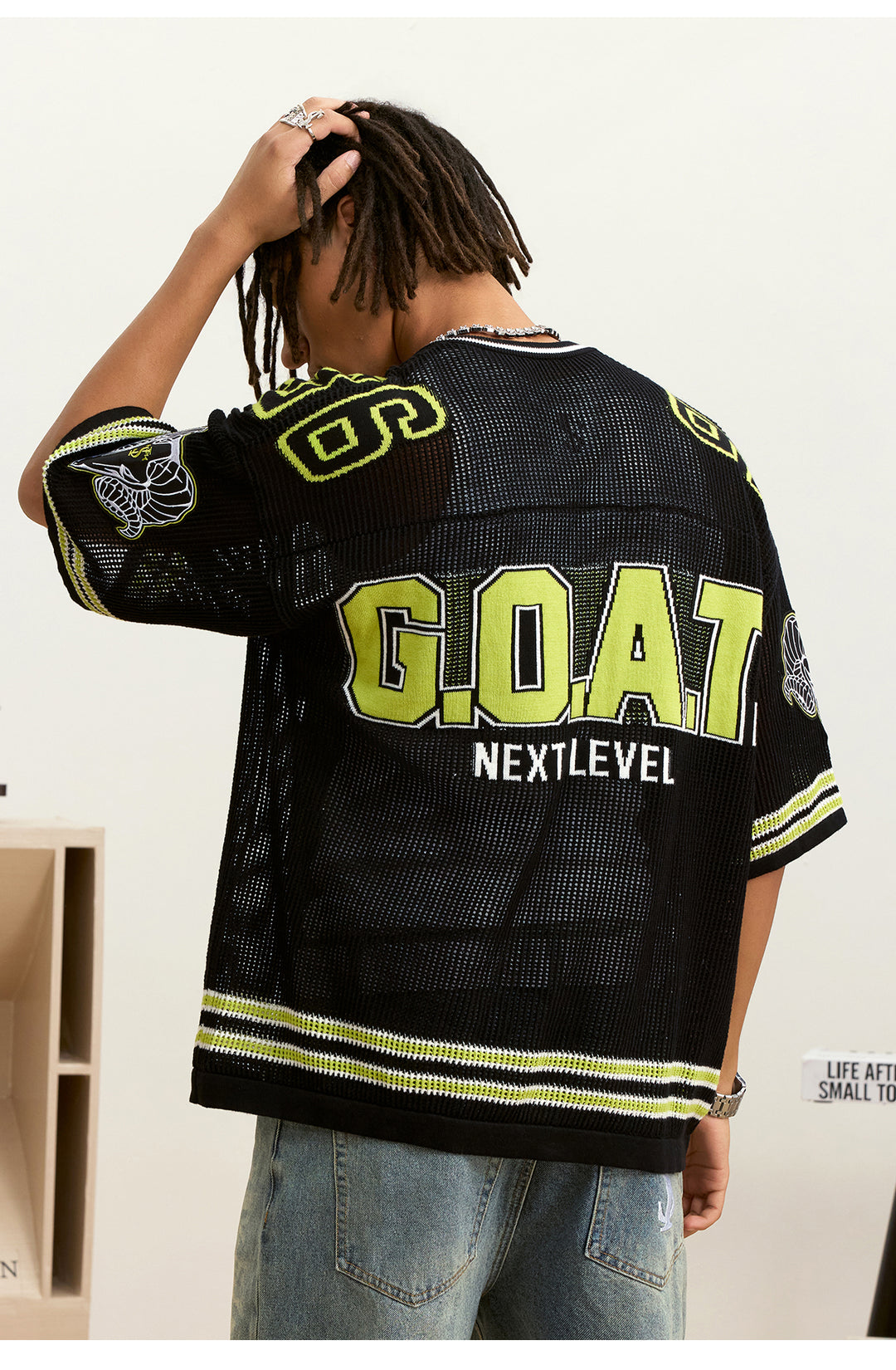 Small Town Kid Mesh Knit V Neck Rugby Jersey | Face 3 Face