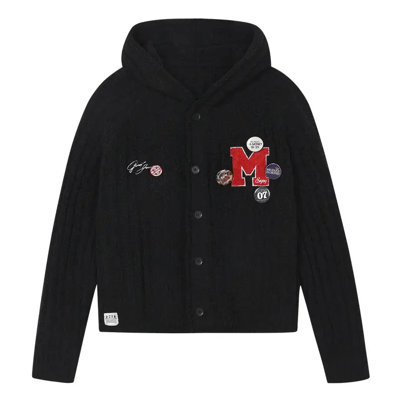 MEDM Stripe Knit Hooded Cardigan | Face 3 Face