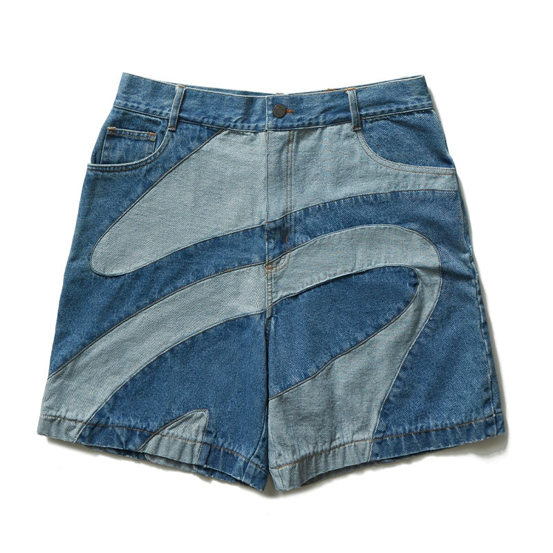 Remedy Wave Graphic Denim Shorts | Face 3 Face
