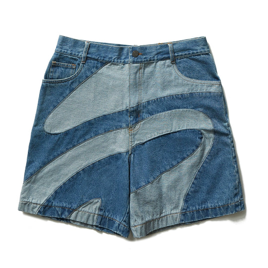 Remedy Wave Graphic Denim Shorts | Face 3 Face