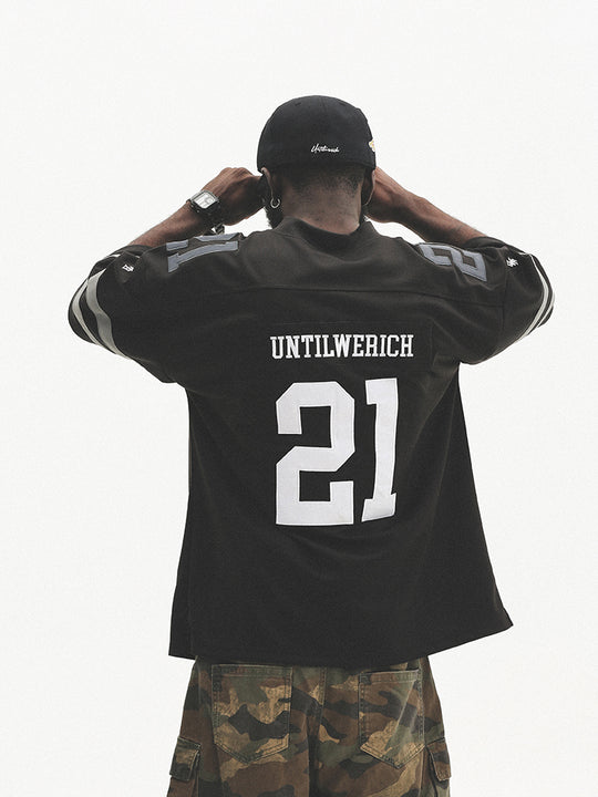 UNTILWERICH Mesh Quilting Embroidered Hockey Jersey | Face 3 Face