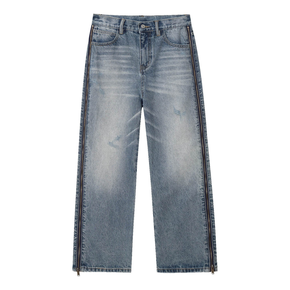 MEDM Side Zip Camouflage Washed Jeans