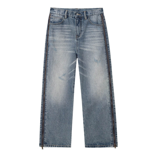 MEDM Side Zip Camouflage Washed Jeans | Face 3 Face