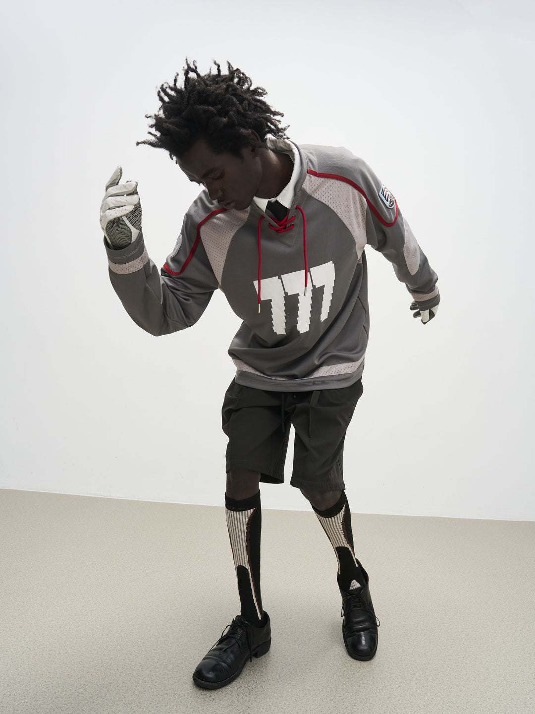 7440 37 1 "777" Drawstring Mesh Patchwork Hockey Jersey | Face 3 Face