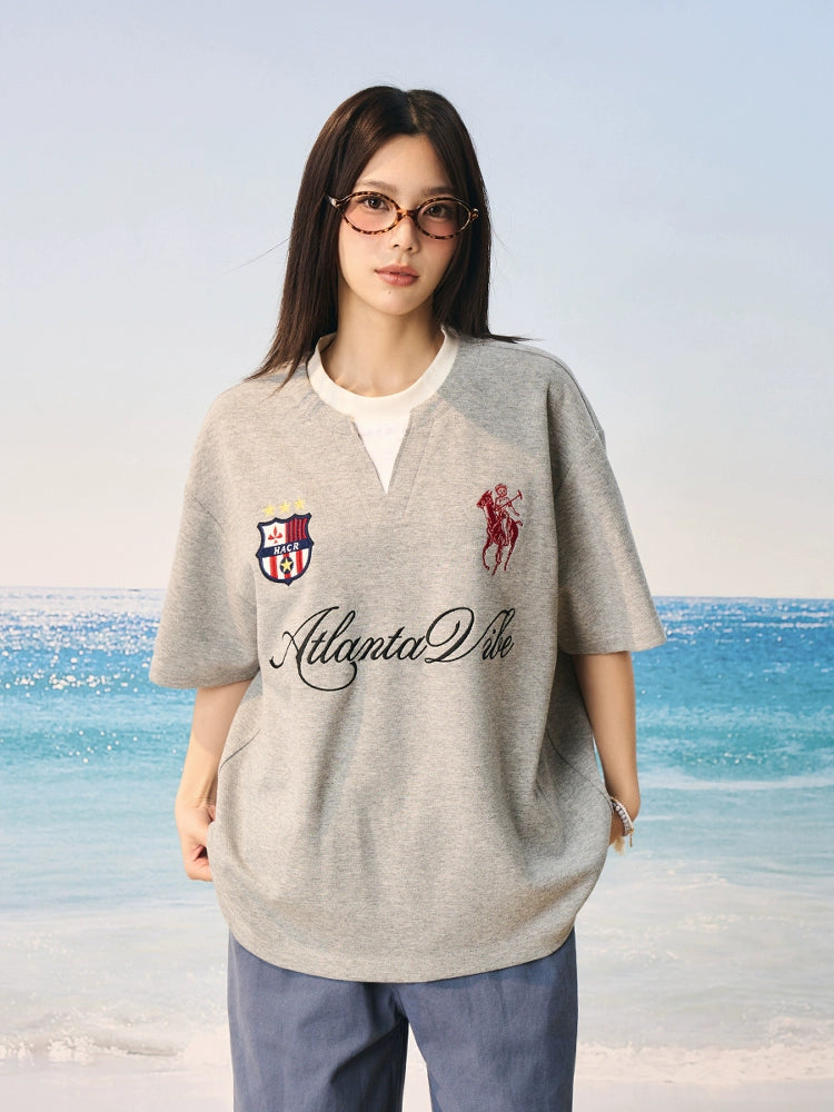 Harsh and Cruel Badge Embroidered Layered Tee | Face 3 Face