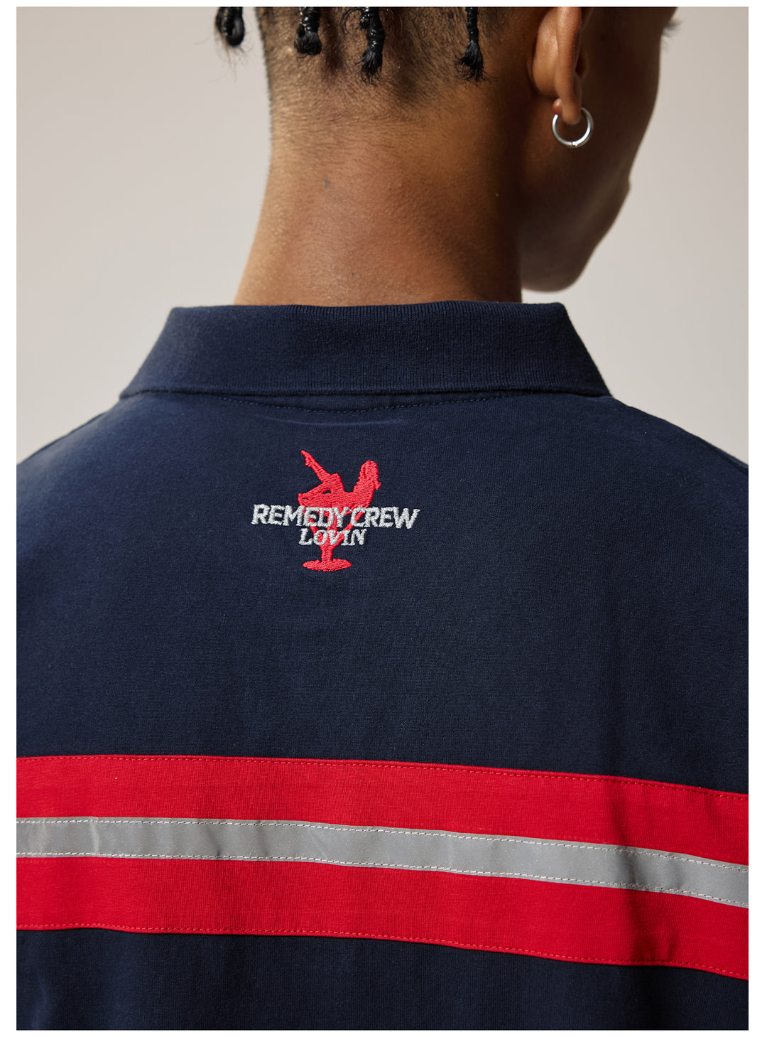 Remedy Cocktail Glass Girl Embroidery Polo Shirt | Face 3 Face