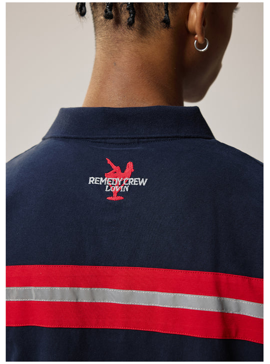 Remedy Cocktail Glass Girl Embroidery Polo Shirt | Face 3 Face