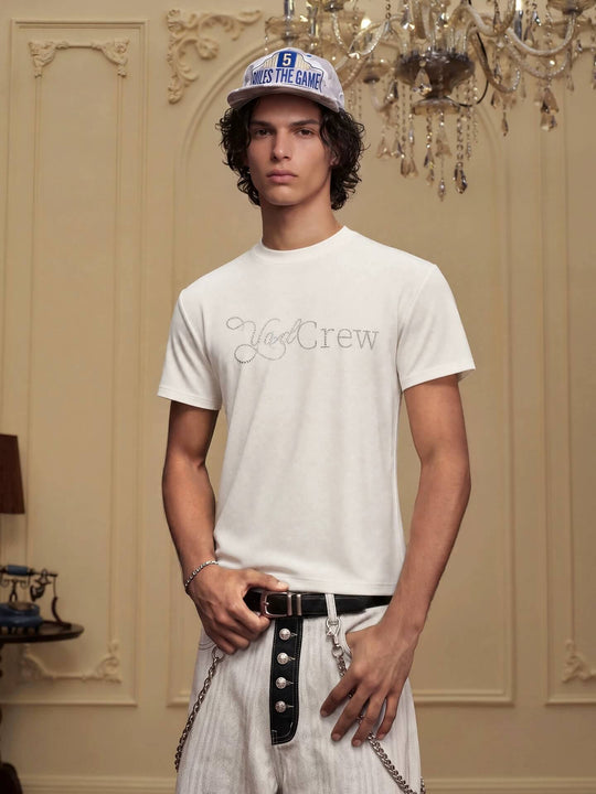 YADcrew Rhinestone Logo Slim Fit Tee | Face 3 Face