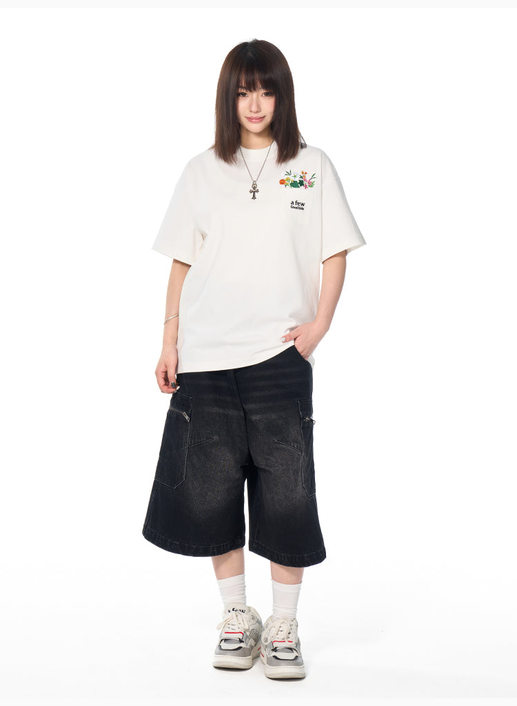 AFGK Pocket Floral Embroidered Tee | Face 3 Face