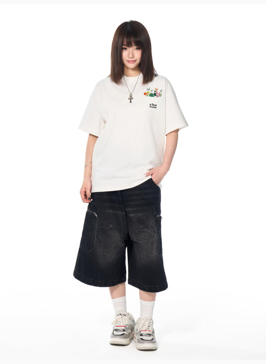 AFGK Pocket Floral Embroidered Tee | Face 3 Face
