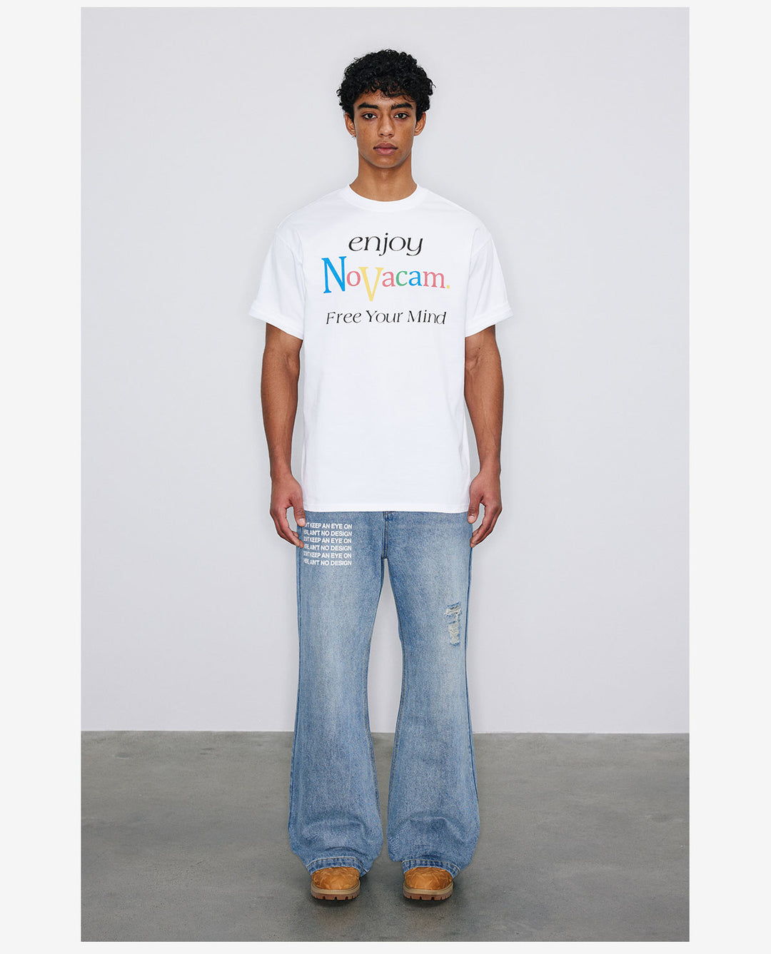 NOVACAM Enjoy Vintage Letter Print Tee | Face 3 Face
