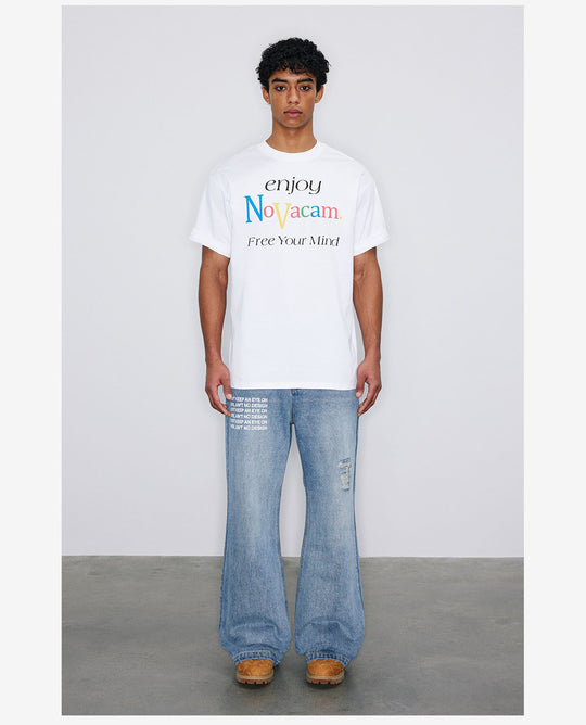 NOVACAM Enjoy Vintage Letter Print Tee | Face 3 Face