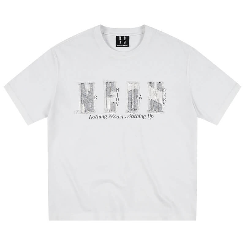 MEDM Distressed Logo Patch Short Sleeve Tee | Face 3 Face