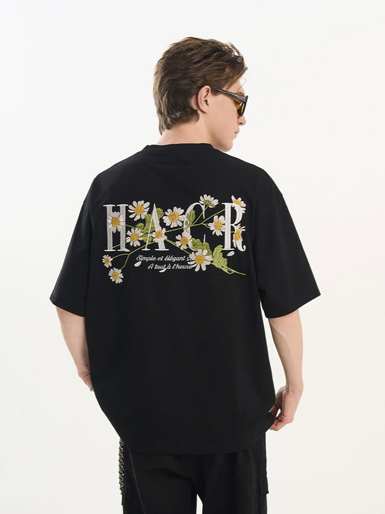 Harsh and Cruel Street Floral Embroidery Tee