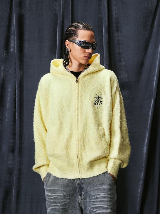 1807 STILLGOING Jacquard Knit Zip Up Hoodie | Face 3 Face