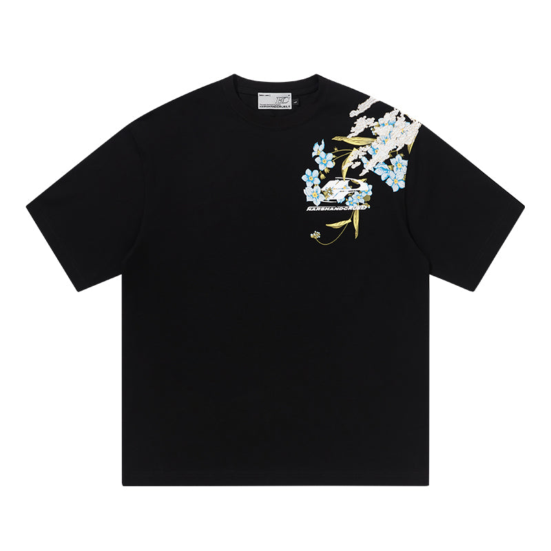 Harsh and Cruel Floral Embroidery Logo Tee
